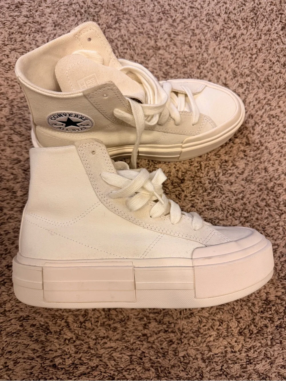 Converse High Top Platform Sneakers - Cream - Picture 2 of 3
